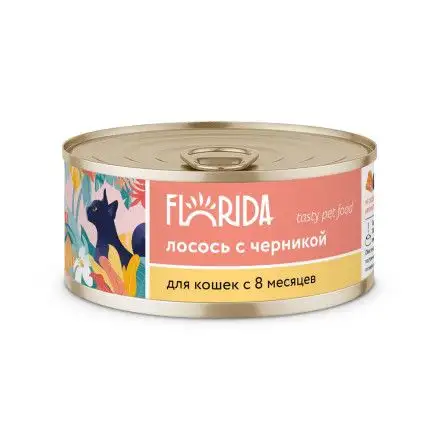 Купить florida консервы для кошек "Лосось с черникой"