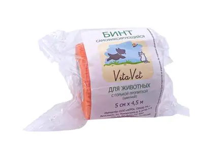 Купить vitavet Бинт для животных самофиксирующийся с горькой пропиткой цветной