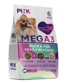 Купить pink mega 3 сухой корм для собак всех пород, с уткой и лососем, 3 гранулы