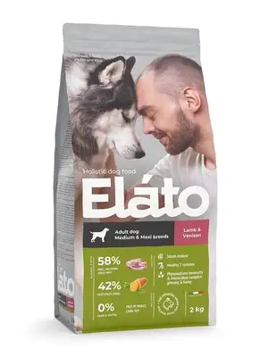 Купить elato сухой корм для взрослых собак средних и крупных пород с ягненком и олениной
