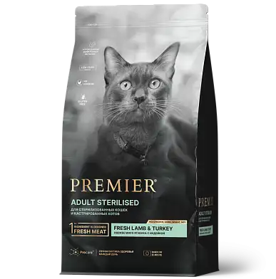 Premier сухой корм для стерилизованных кошек с индейкой и ягненком