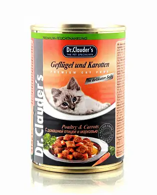 Dr. Clauder консервы для взрослых кошек с домашней птицей и морковью