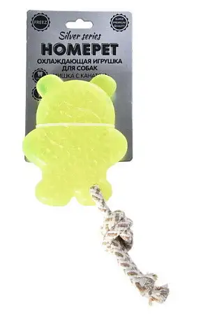 Купить homepet silver series мишка с канатом игрушка для собак охлаждающая