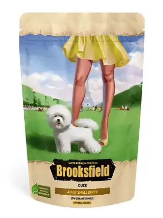 Купить brooksfield low grain adult dog small breed сухой корм для взрослых собак мелких пород с уткой и рисом