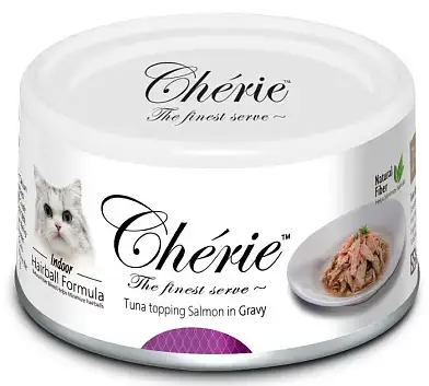 PETTRIC Cherie Hairball Control консервы для кошек тунец с лососем в подливе