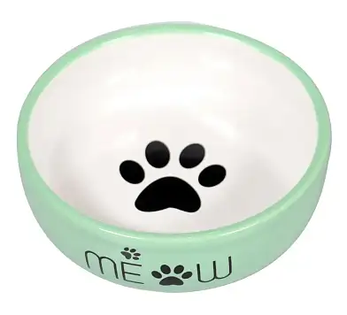 Mr.Kranch MEOW миска керамическая для кошек, зеленая